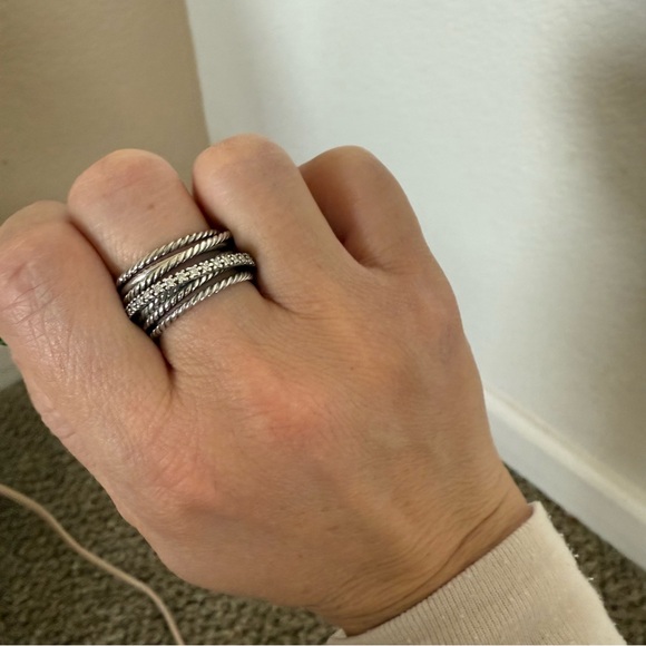 David Yurman diamond crossover ring - size 7 - Picture 4 of 4